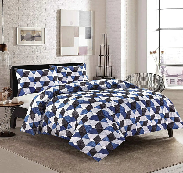 Elevate Your Bedroom with Modern Sophistication: Geometric Pattern Bedding Sets