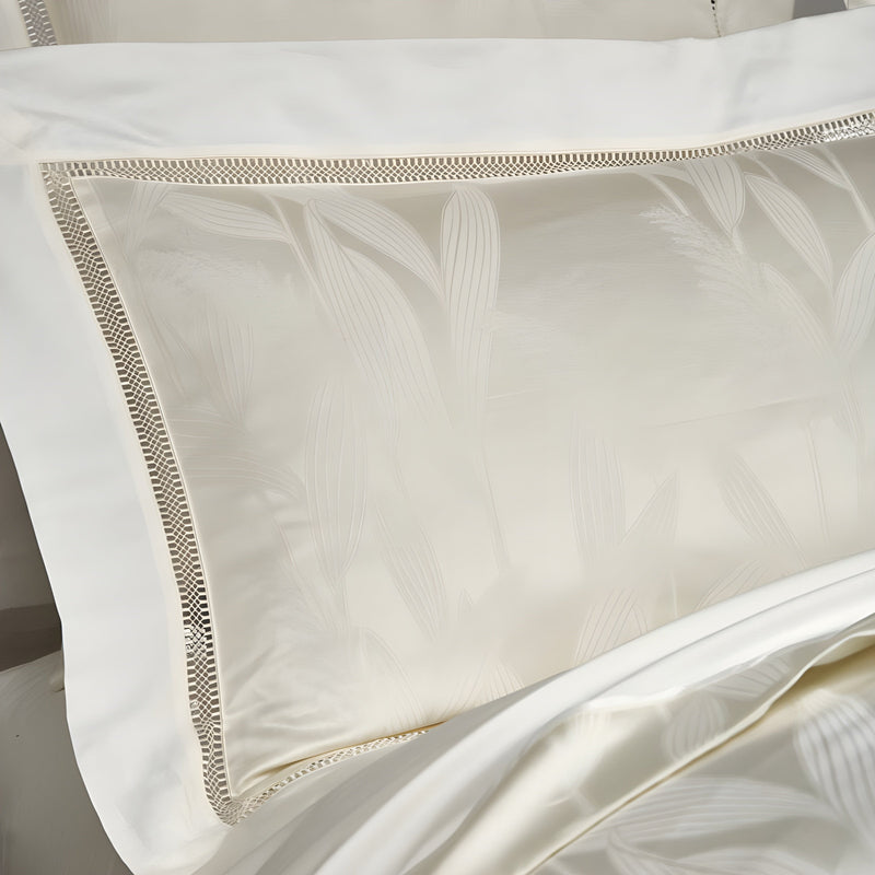 Luxury Annecy 6-Piece Egyptian Cotton Bedding Set with Ivory Embroidery | 1000 TC