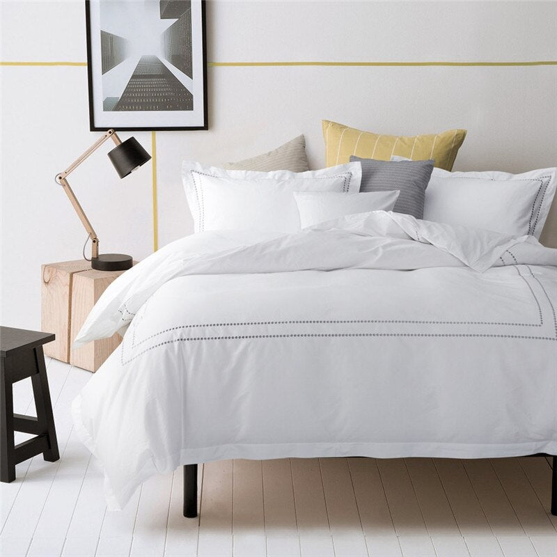 Premium White Organic Cotton Bedding Set | Beaulieu Collection Queen & King