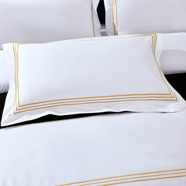 Luxury 600 TC Egyptian Cotton Bedding Set with Triplo Bourdon Embroidery