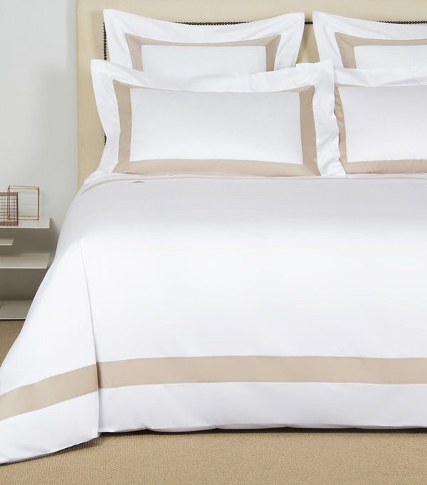 Luxury Bamboo Fiber Bedding Set with Taupe Embroidery | 600 TC Eco-Friendly Comfort