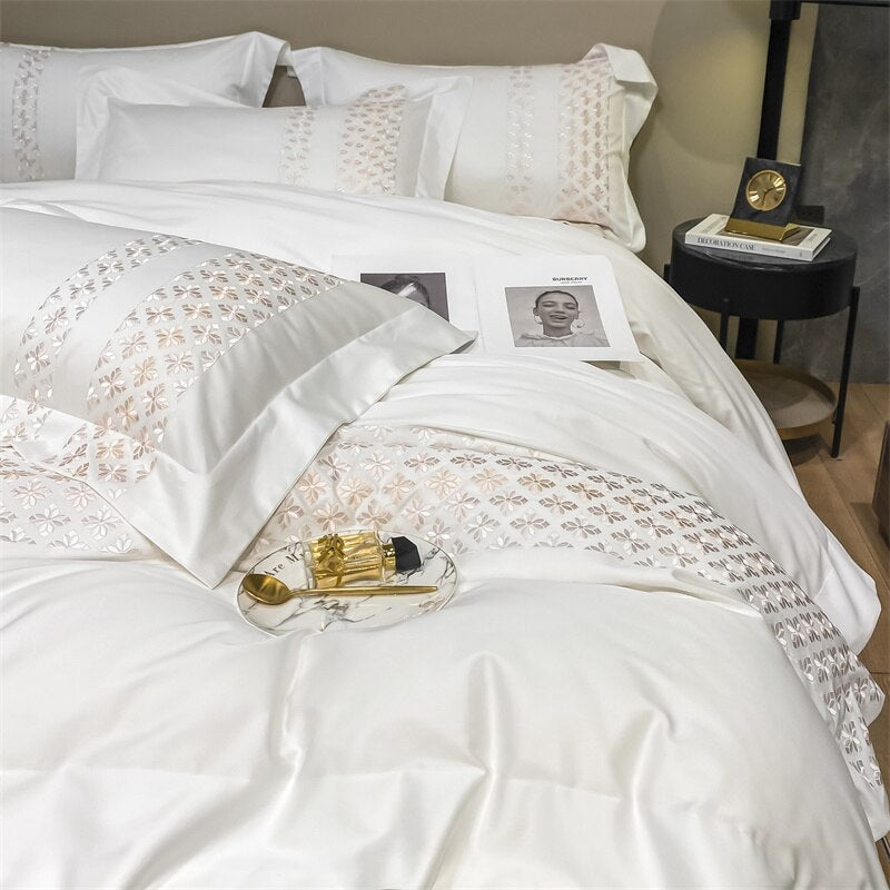 1000 Thread Count Portree Bedding Set | Organic Cotton with Elegant Embroidery
