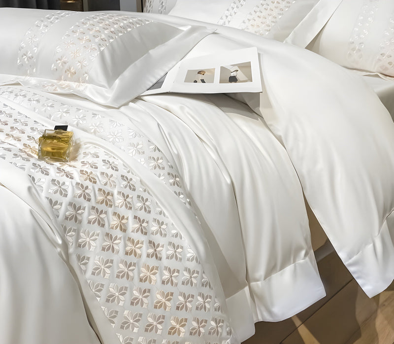 1000 Thread Count Portree Bedding Set | Organic Cotton with Elegant Embroidery