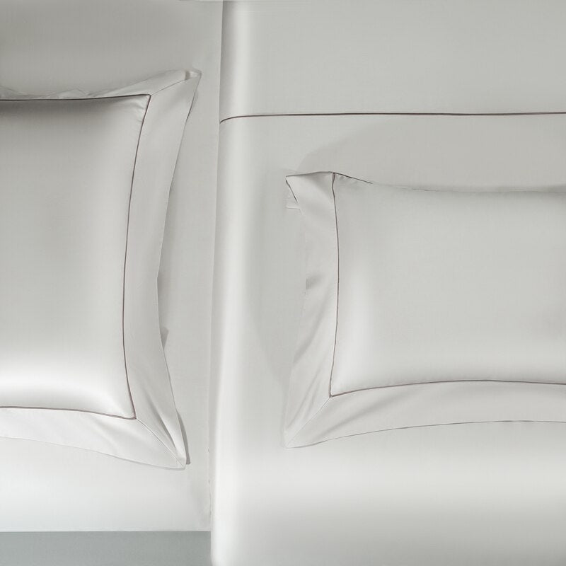 Luxurious St. Moritz Bedding Sets - Ivory Pima Cotton Duvet Cover King Queen Size | 1500 Tc